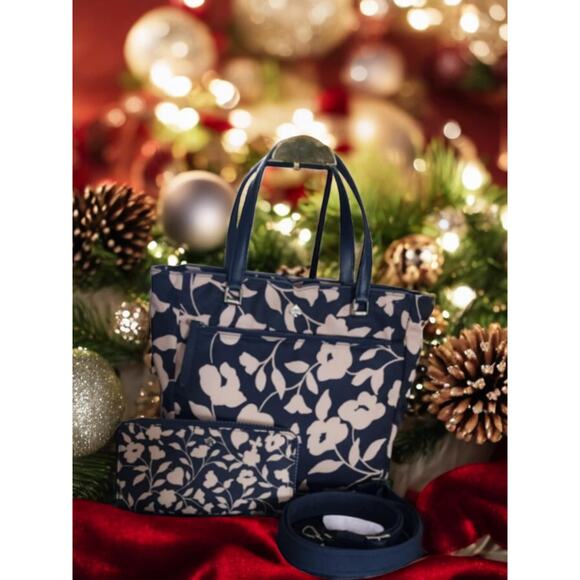 Kate Spade Jae Garden Vine Nylon Satchel with Matching Wallet
